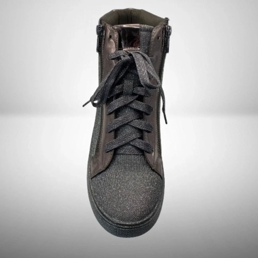 NEW Lauren Lorraine Women's Skippy High Top Sneaker Pewter Size 9